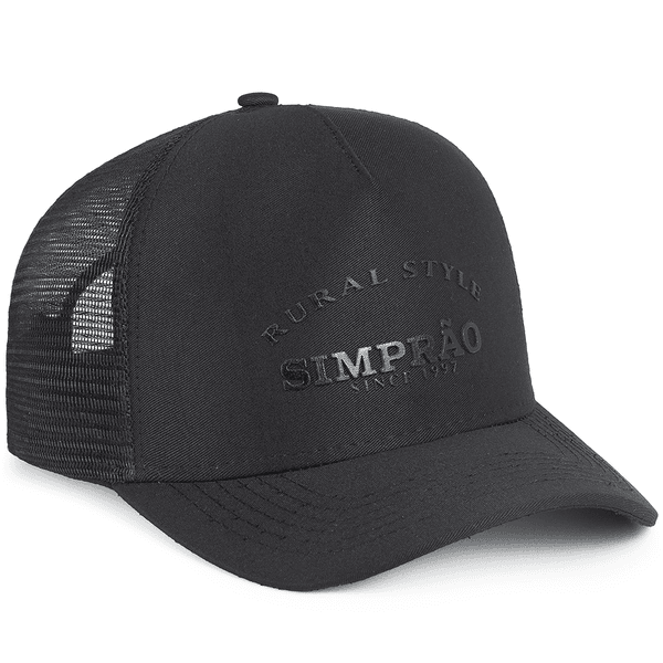 Boné Simprão Farm Trucker Rural Style All Black
