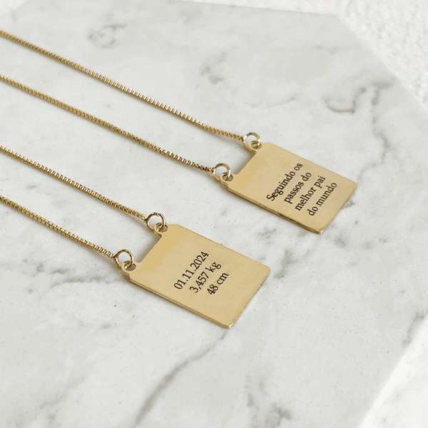 Colar Escapulário Personalizado M Folheado em Ouro 18k 