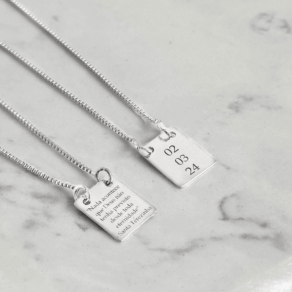 Colar Escapulário Personalizado P Folheado em em Prata 925