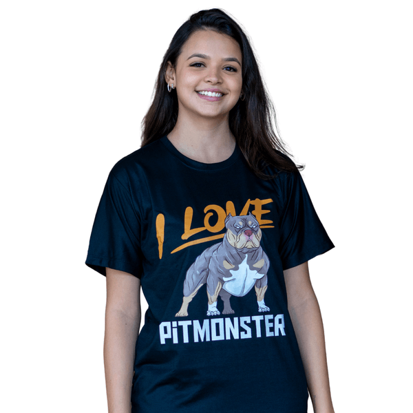 CAMISETA I LOVE PIT MONSTER- PRETA