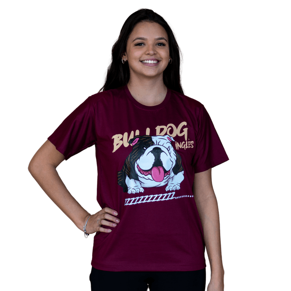 CAMISETA BULDOGUE INGLÊS ZZZ- VINHO