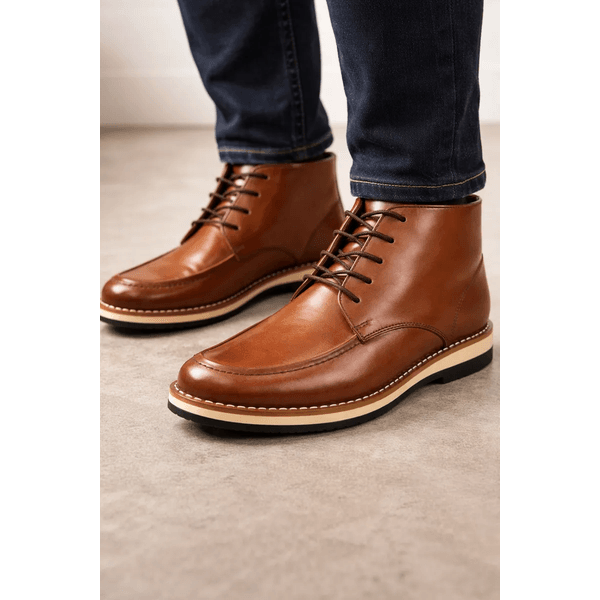 Sapato Masculino Oxford Esporte Fino Bota Couro Legitimo Castanho