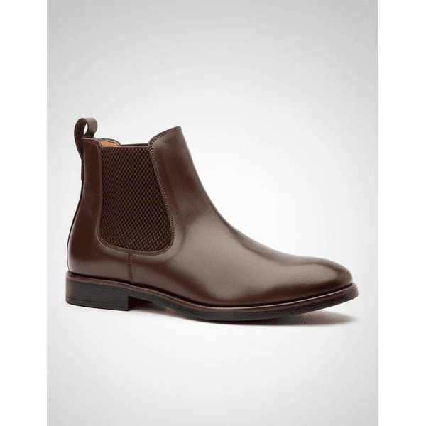 Bota Masculina Chelsea Forrada em Couro Confortável - Marrom
