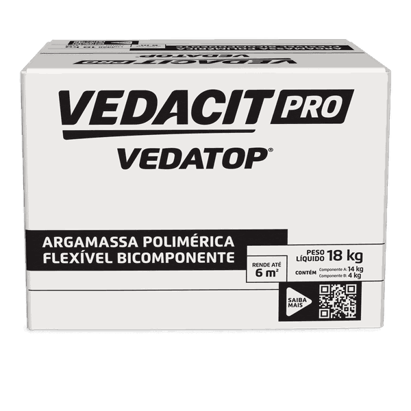 VEDATOP ARGAMASSA POLIMERICA FLEXIVEL BICOMPONENTE - VEDACIT PRO - CX18KG