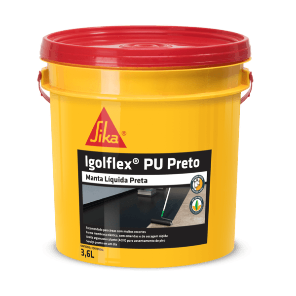 Igolflex PU Preto - Balde 18 kg - Sika 