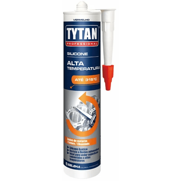 Silicone Acetico Tytan Alta Temperatura - VERMELHO - 280gr