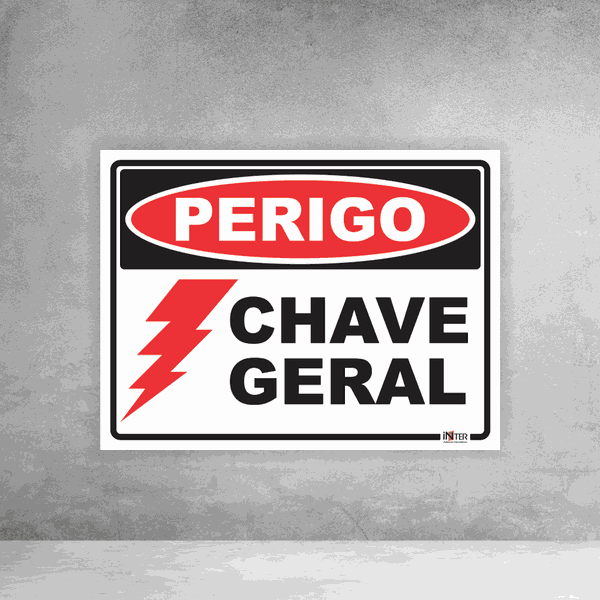 Placa de Sinalização - Perigo Chave Geral