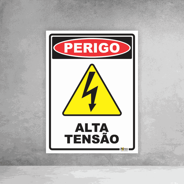 Placa de Sinalização - Perigo Alta Tensão