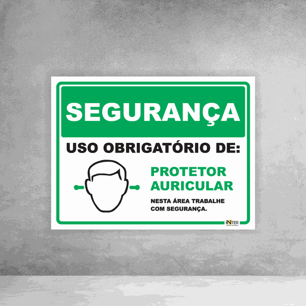 Placa de Sinalização - Segurança Protetor Auricular