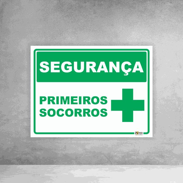 Placa de Sinalização - Segurança Primeiros Socorros