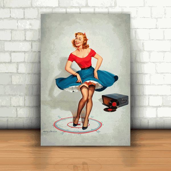 Placa Decorativa - Pin-up Dança