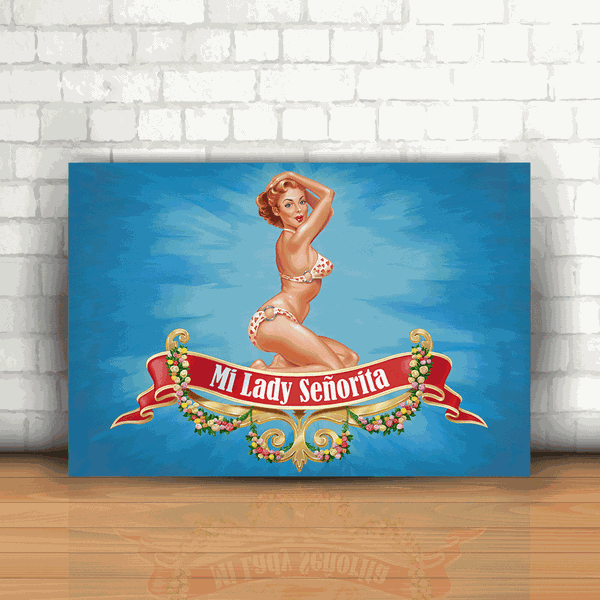 Placa Decorativa - Pin-up Senhorita