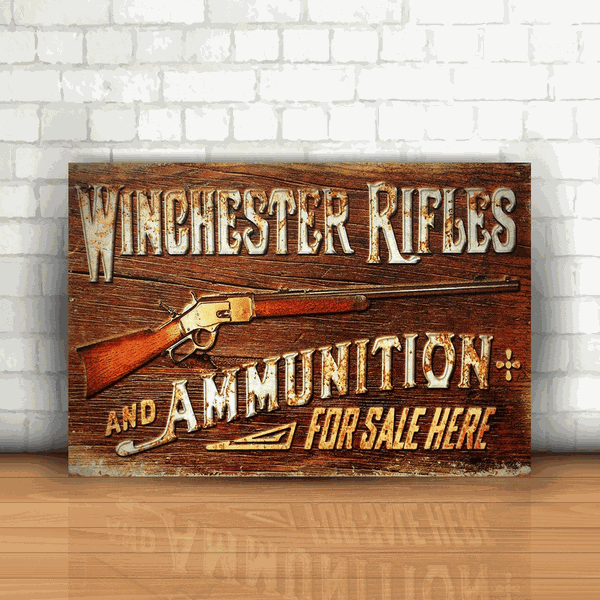 Placa Decorativa - Winchester Rifles