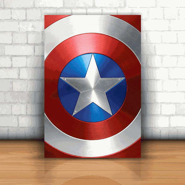 Placa Decorativa - Capitão América Logo