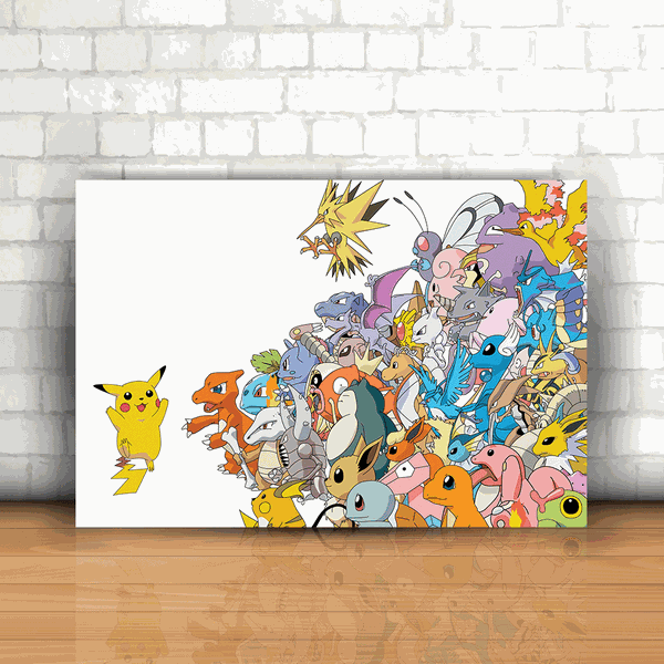 Quadro Decorativo Desenho Jogos Pokémon Decorar