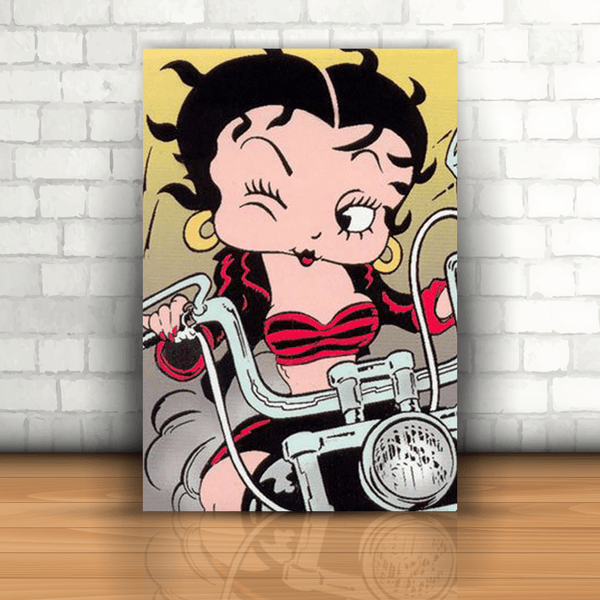 Placa Decorativa - Betty Boop Motoqueira