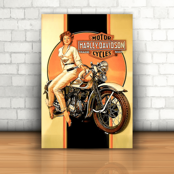 Placa Decorativa - Comercial Vintage Harley Davidson