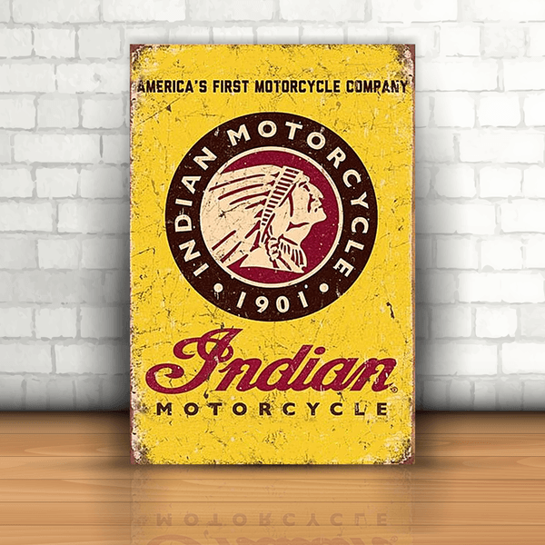 Placa Decorativa - Indian Motos Logo