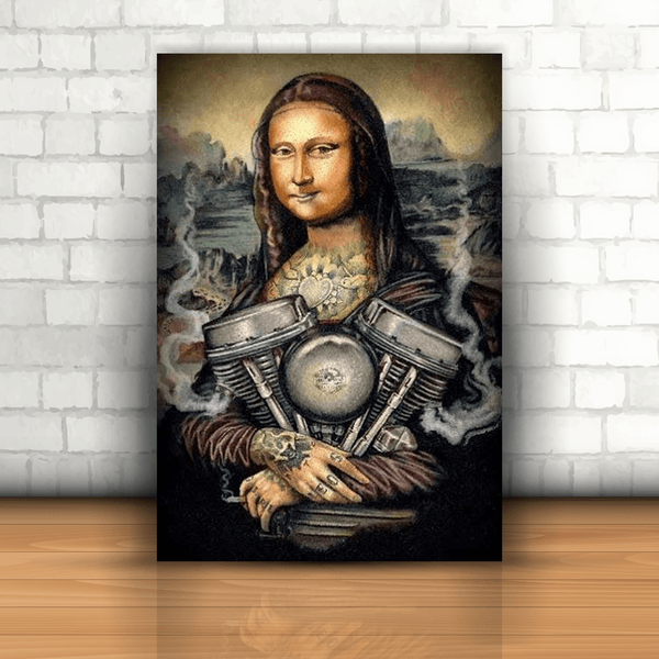 Placa Decorativa - Monalisa Motoqueira