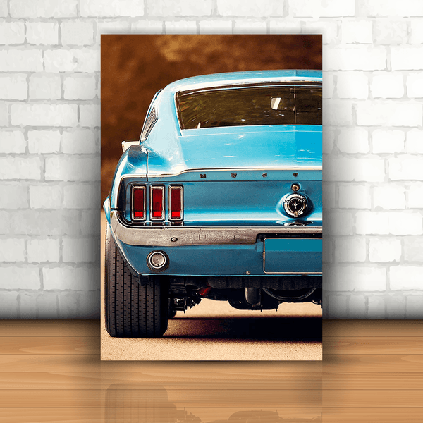 Placa Decorativa - Ford Mustang Azul