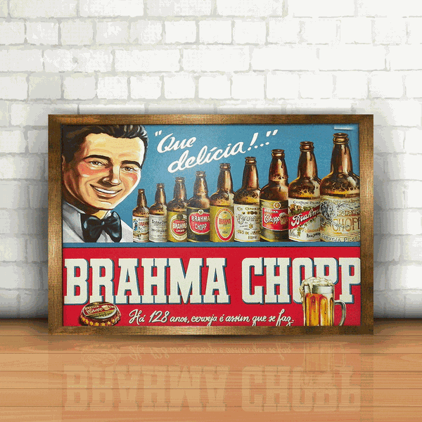 Placa Decorativa - Brahma Chopp 128 anos