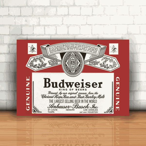 Placa Decorativa - Budweiser Rótulo