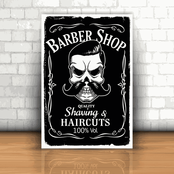 Placa Decorativa - Barber Shop Jack Daniels