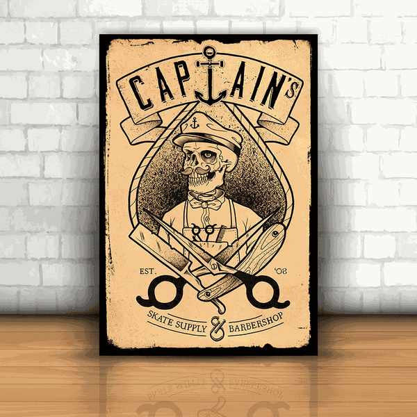 Placa Decorativa - Barbershop Capitan