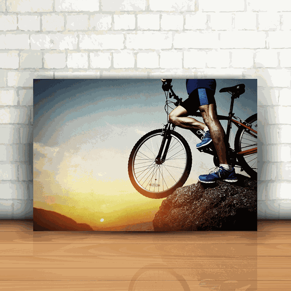 Placa Decorativa - Mountain Bike Pôr do Sol