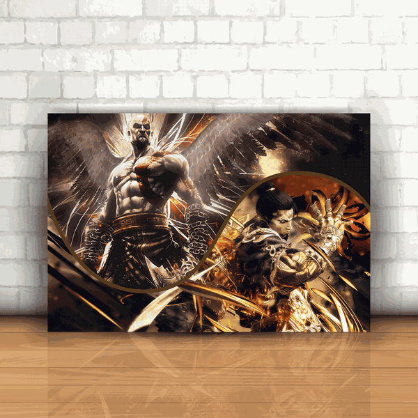Placa Decorativa - Kratos e Yasha