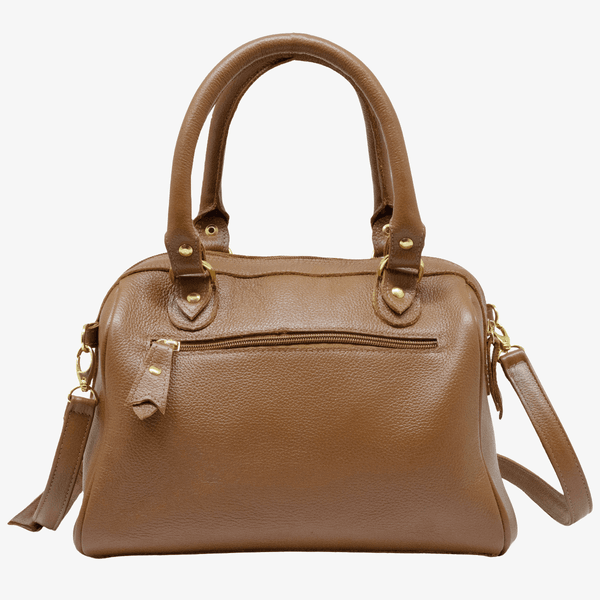 Bolsa Grande Feminina em Couro Legítimo de Mão e com Alça Transversal cor Caramelo - 8603C