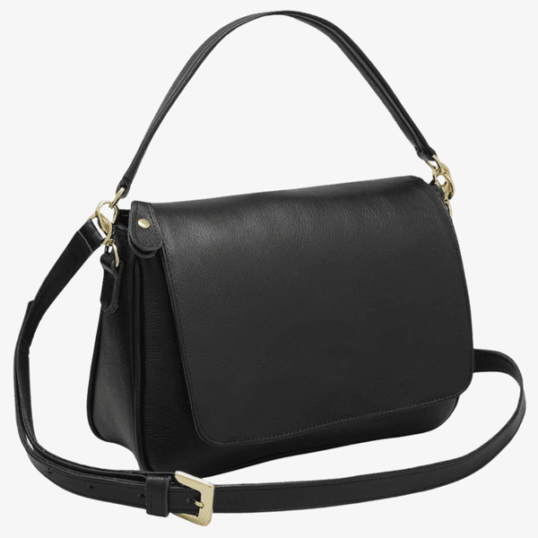 Bolsa Feminina de Couro Legítimo com Alça Transversal cor Preto - 8601P
