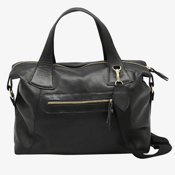 Bolsa Grande Feminina em Couro Legítimo de Mão com Alça Transversal cor Preto - 8603P