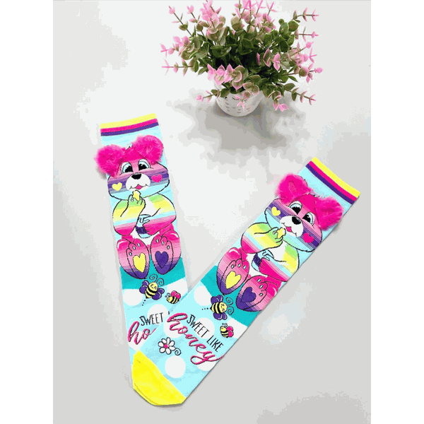 Meia Divertida Infantil de Ursinho