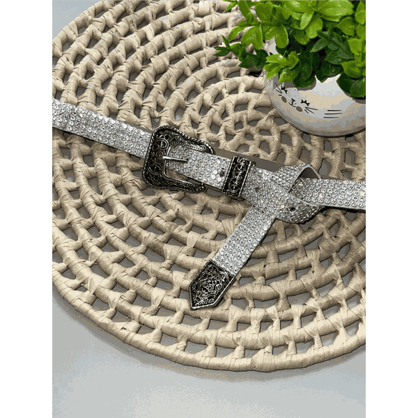 Cinto Strass Brilhante Prata