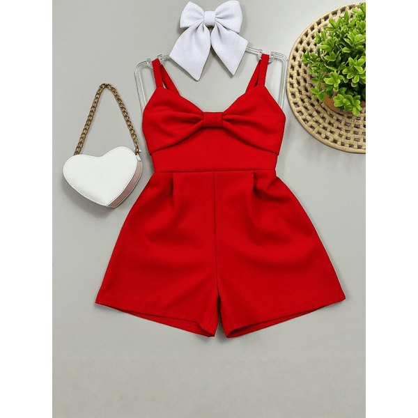 Macaquinho Alfaiataria com Laço Vermelho