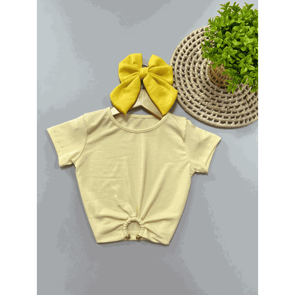 Blusa Cropped Argola Amarela