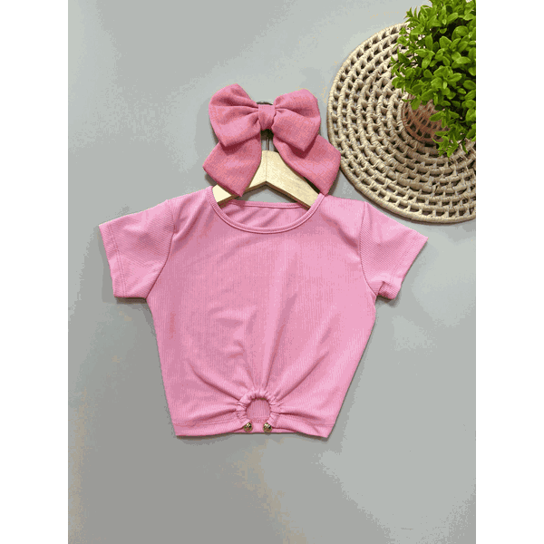 Blusa Cropped Argola Rosa