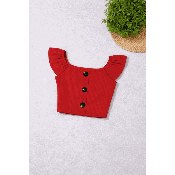 Cropped de Botão Vermelho