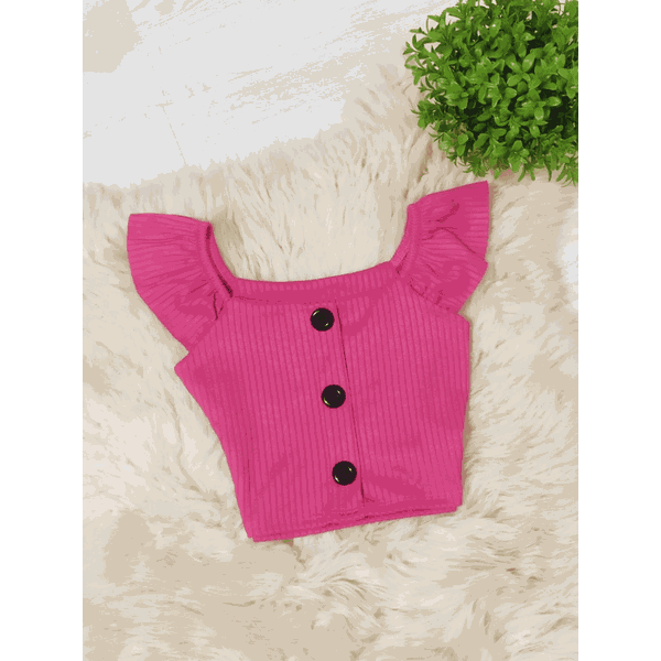 Cropped de Botão Pink