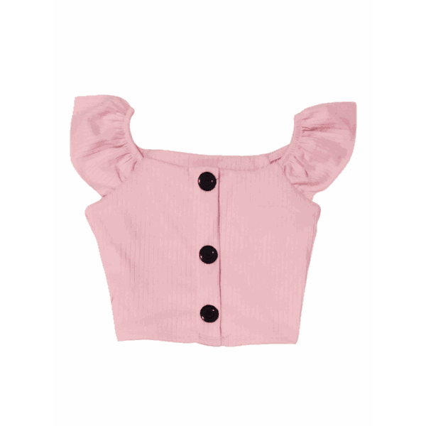 Cropped de Botão Rosa