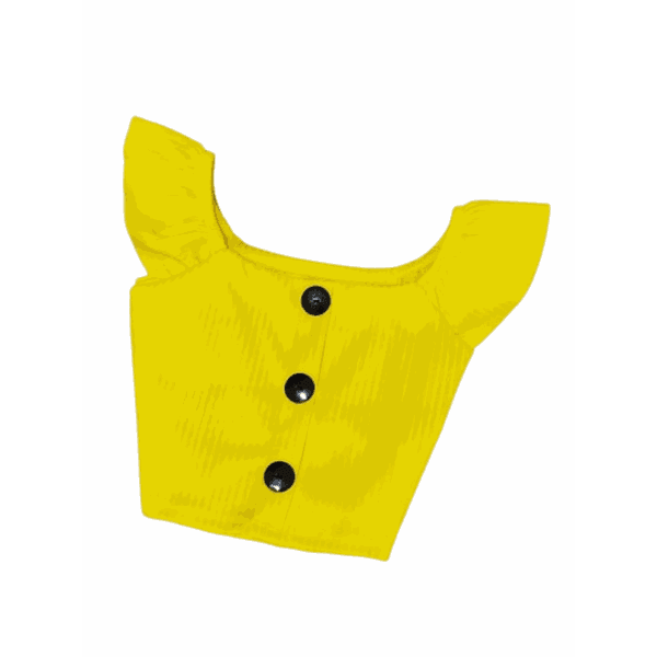 Cropped de Botão Amarela