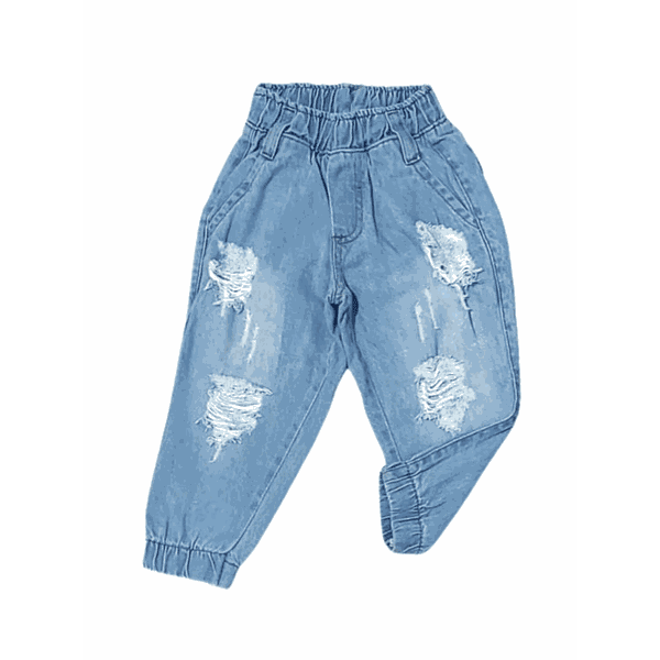 Calça Jeans Jogger Claro Infantil Destroyed