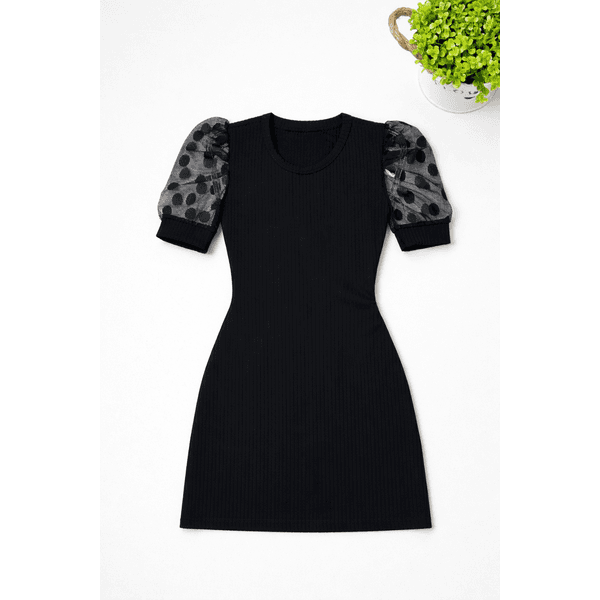 Vestido Manga tule Bufante Curta