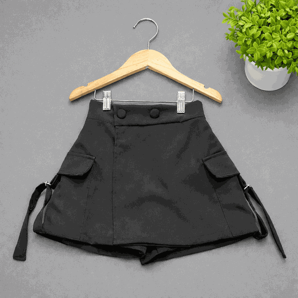 Short Saia Cargo Juvenil Preta