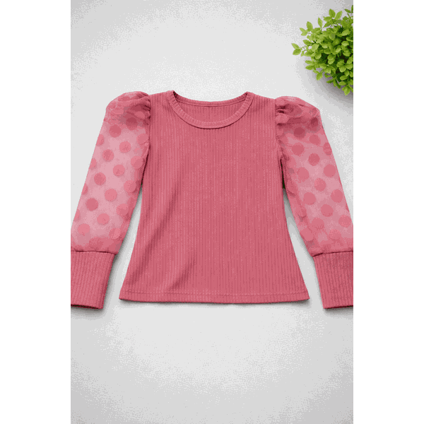 Blusa Manga Tule Rosé