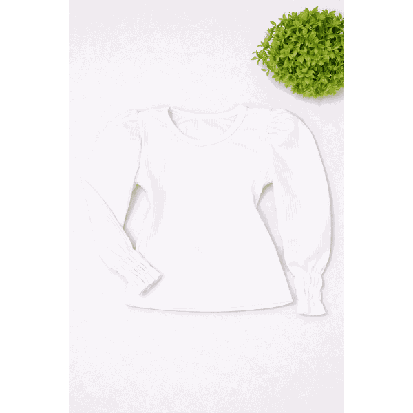 Blusa Manga Longa Lastex Branca