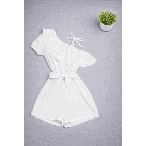 Macaquinho Babado Branco