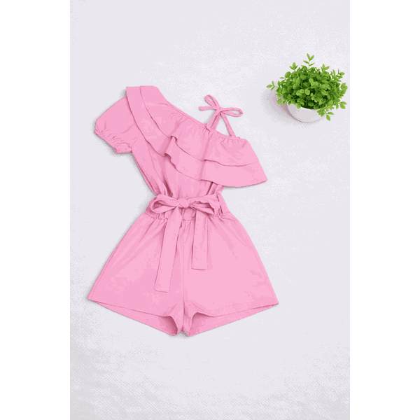 Macaquinho Babado Rosa