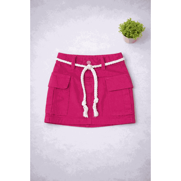 Saia Jeans Rosa Destroyed